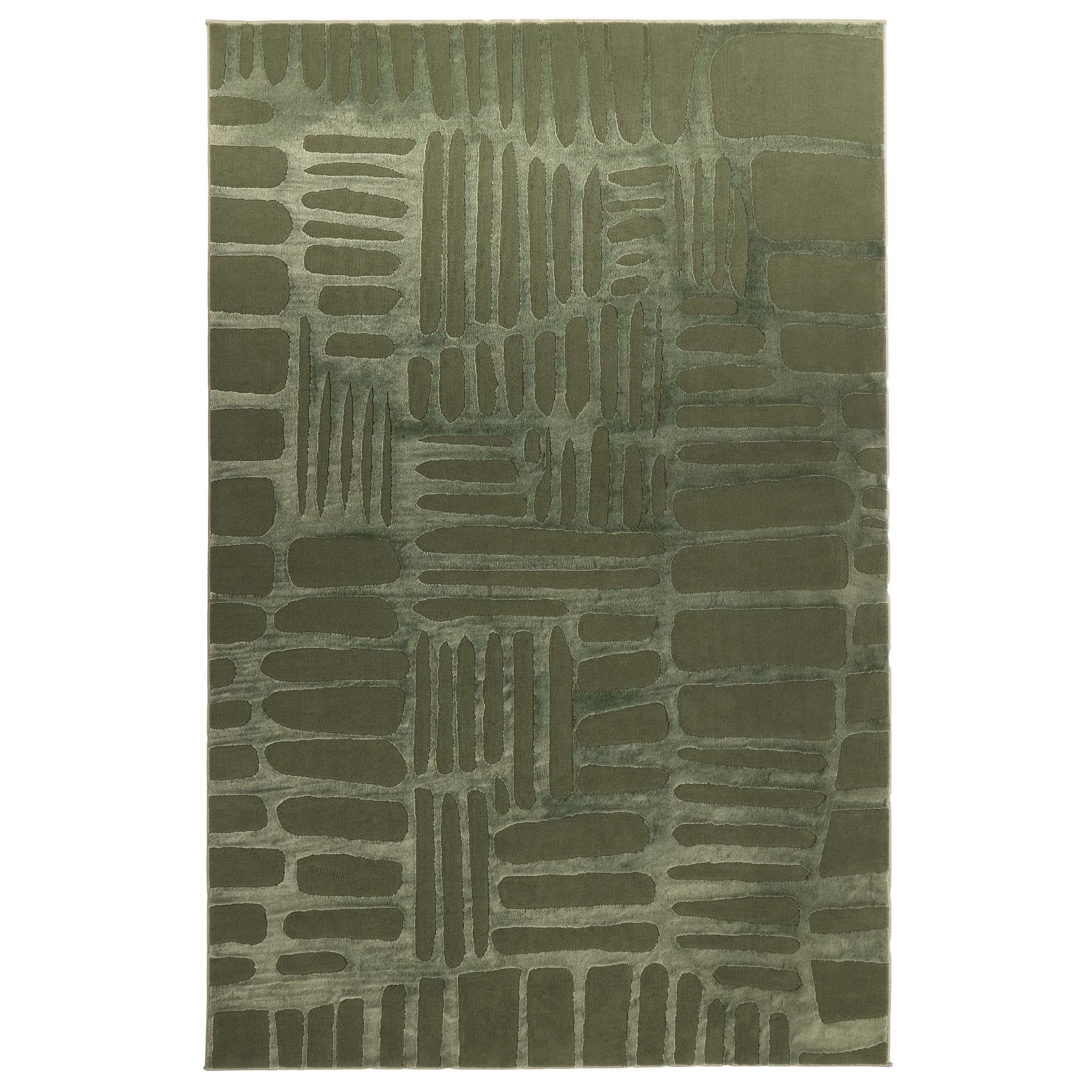 Origins Pathway Green Rug - handmade