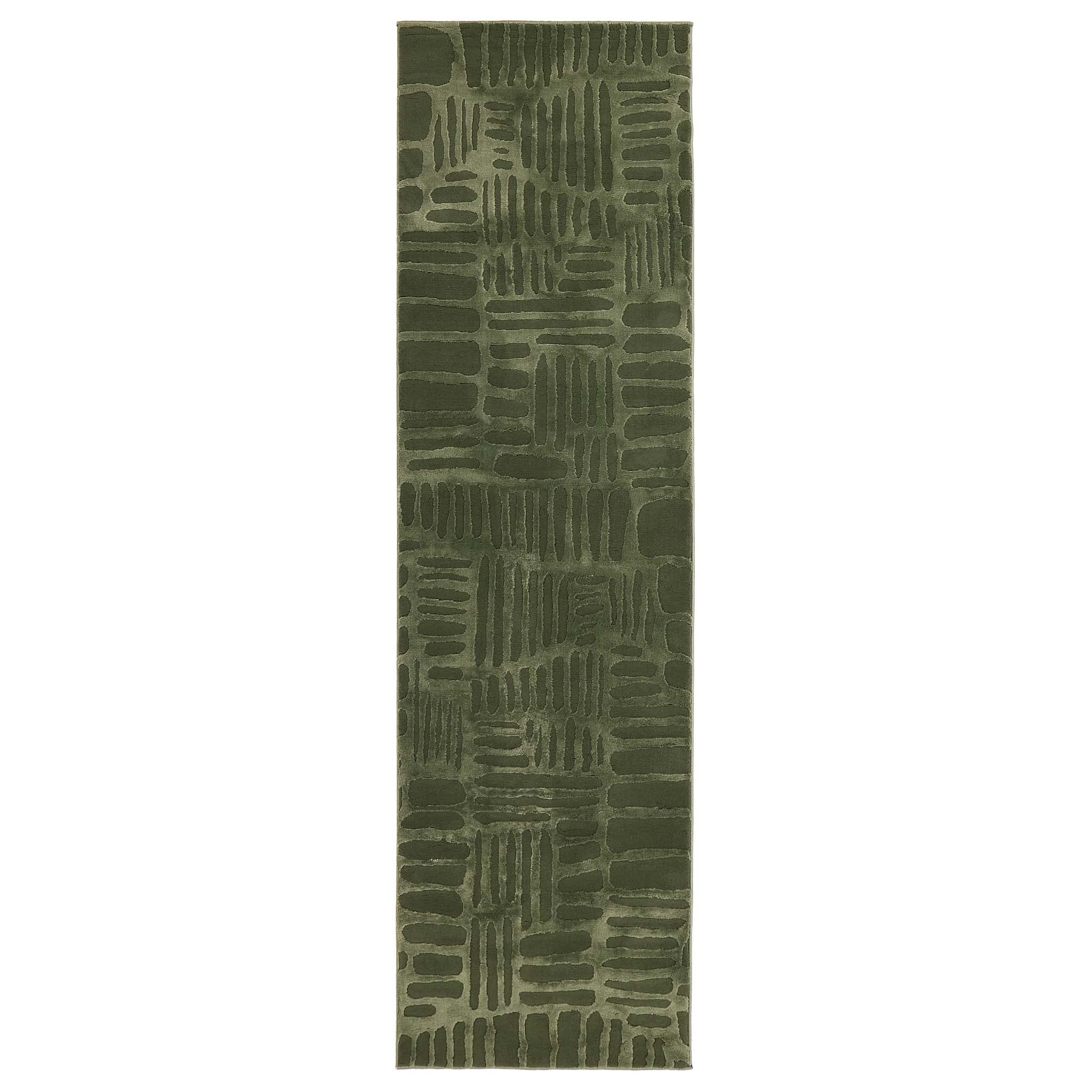 Origins Pathway Green Rug - handmade