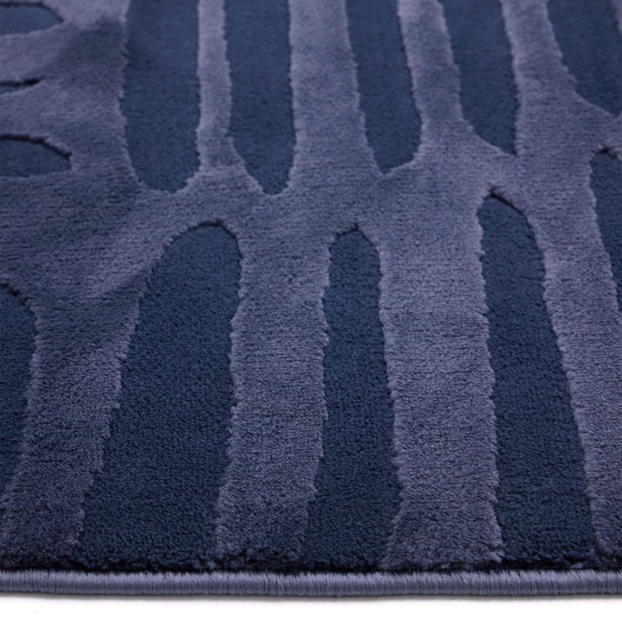 Origins Pathway Navy Rug - handmade