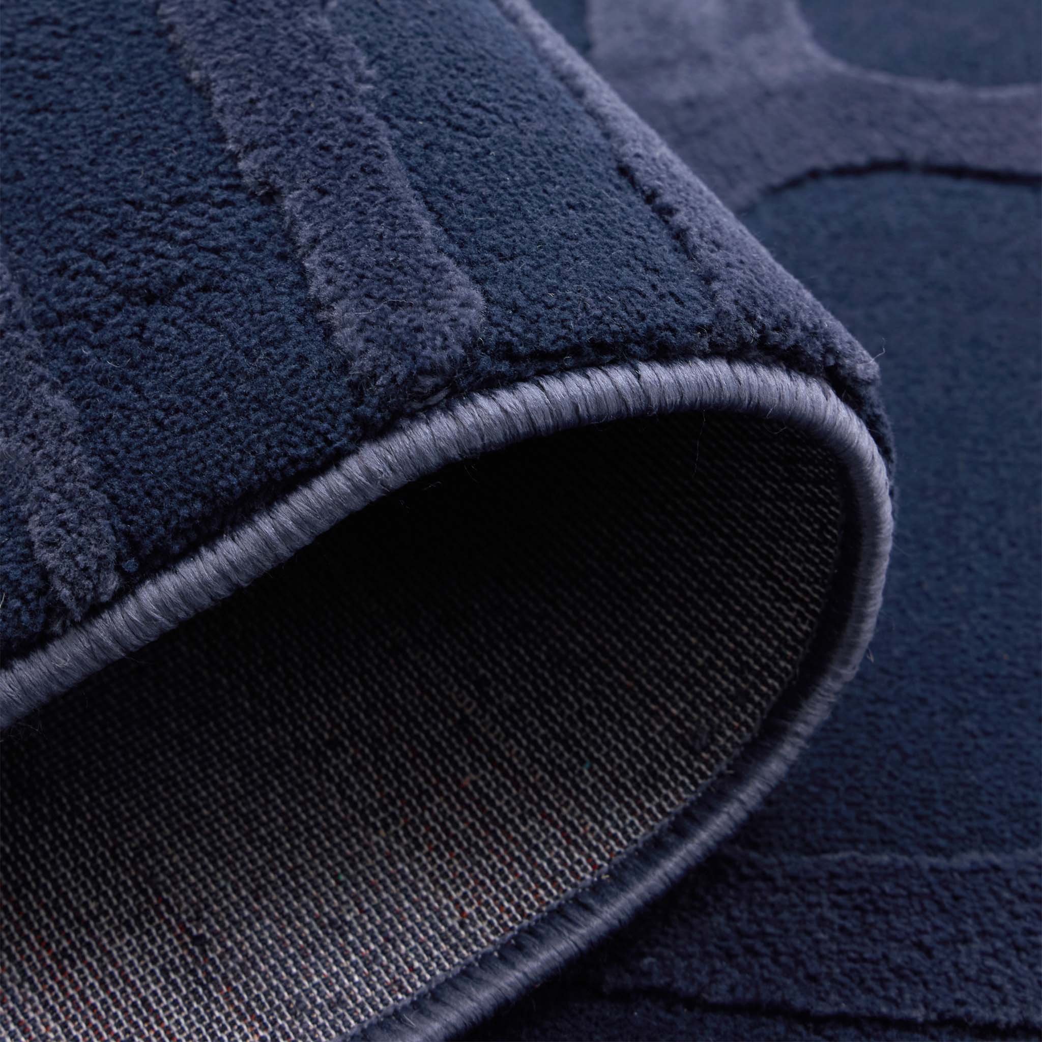 Origins Pathway Navy Rug - handmade