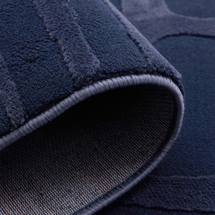 Origins Pathway Navy Rug - handmade