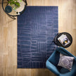 Origins Pathway Navy Rug - handmade