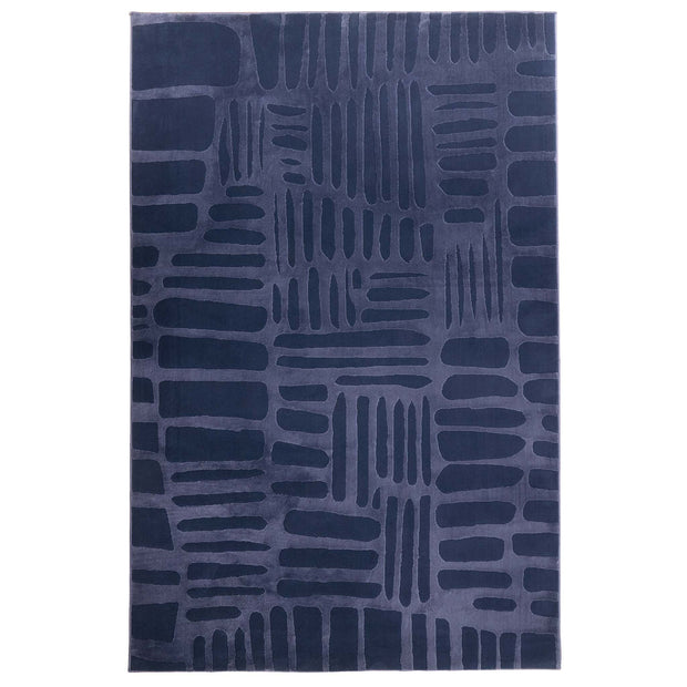 Origins Pathway Navy Rug - handmade