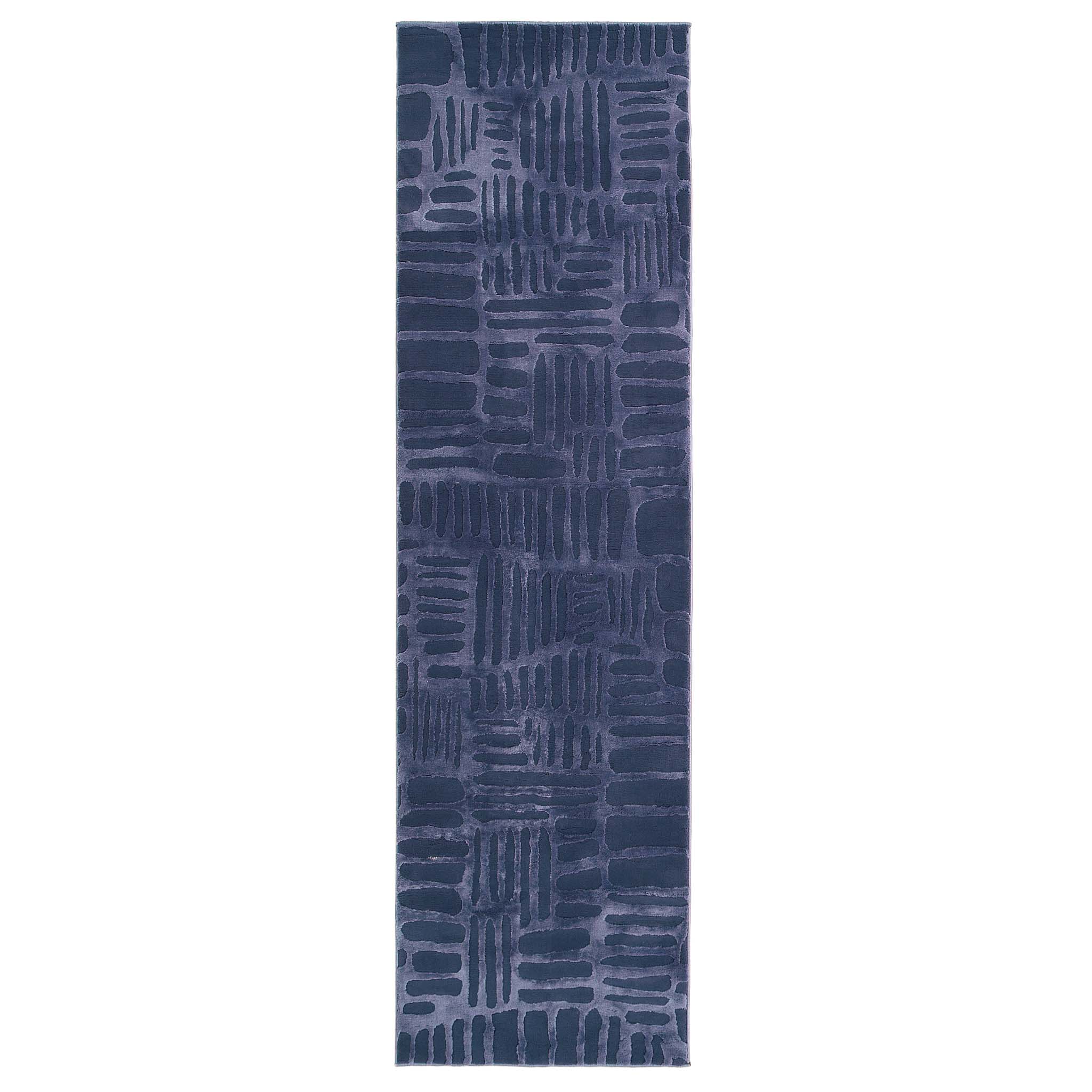 Origins Pathway Navy Rug - handmade