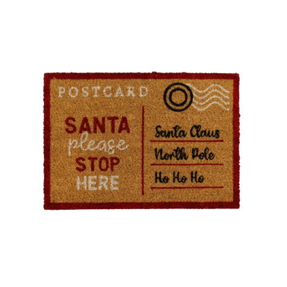 Printed Pvc Backed Coir 40x57cm Christmas Card Doormat