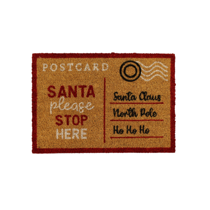 Printed Pvc Backed Coir 40x57cm Christmas Card Doormat