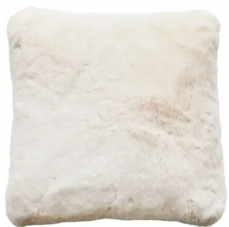 Rapture Faux Fur White Cushion 50cm