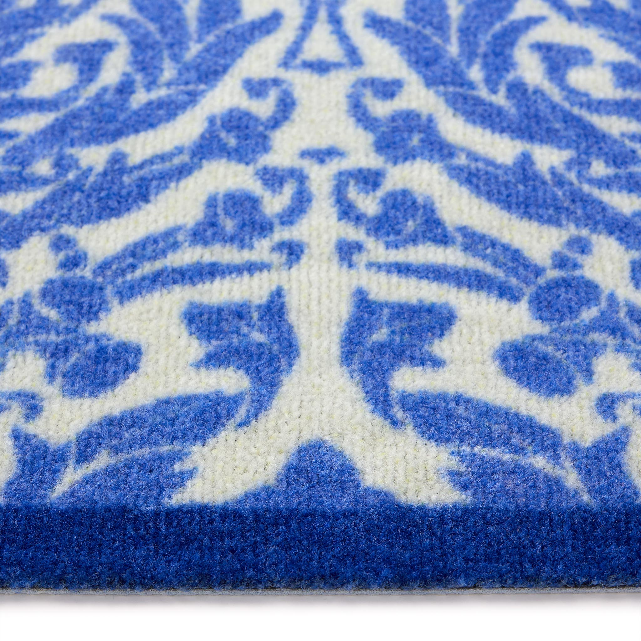 My Mat Nylon Printed Bathroom Royal Blue Damask - handmade