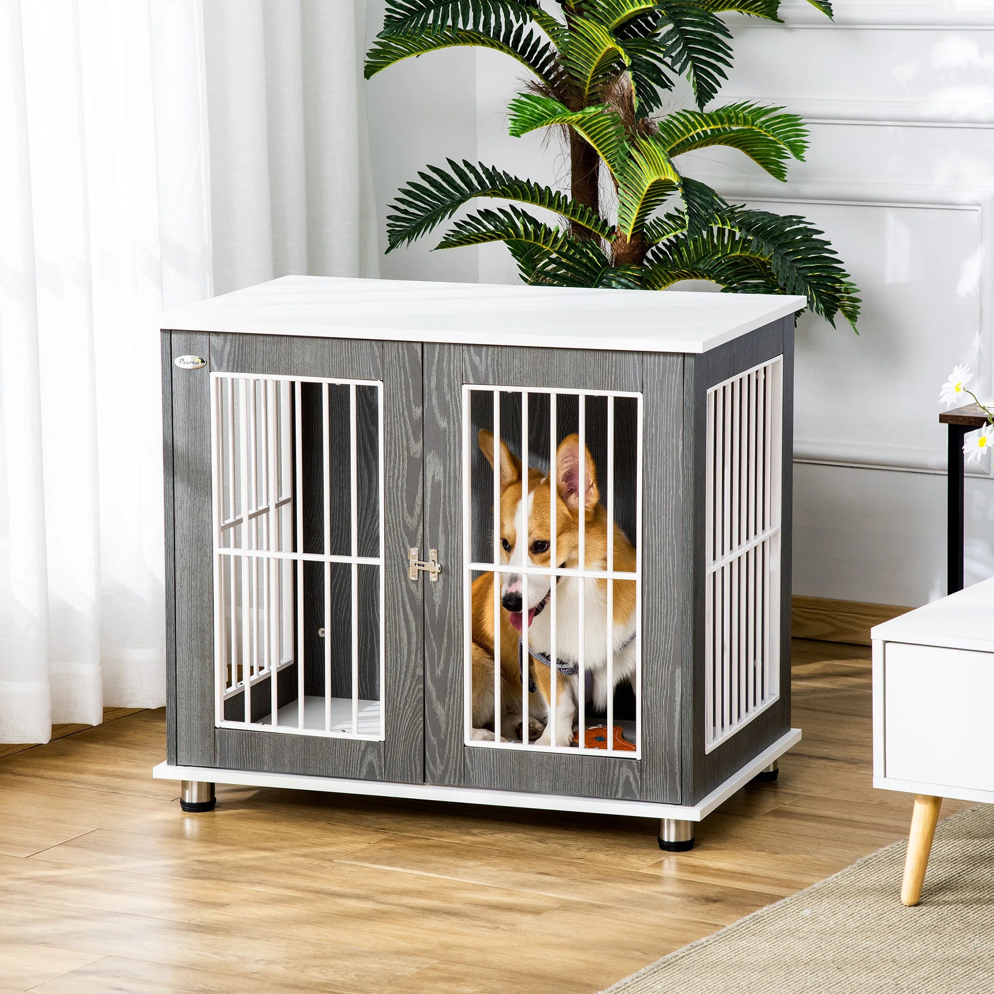 Modern Dog Crate - handmade