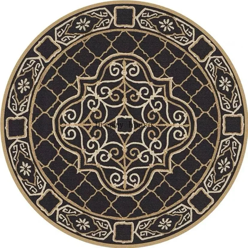 Retro Boho Round Area Rug 6 - handmade