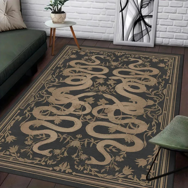 Retro French Snake Pattern Rug - handmade