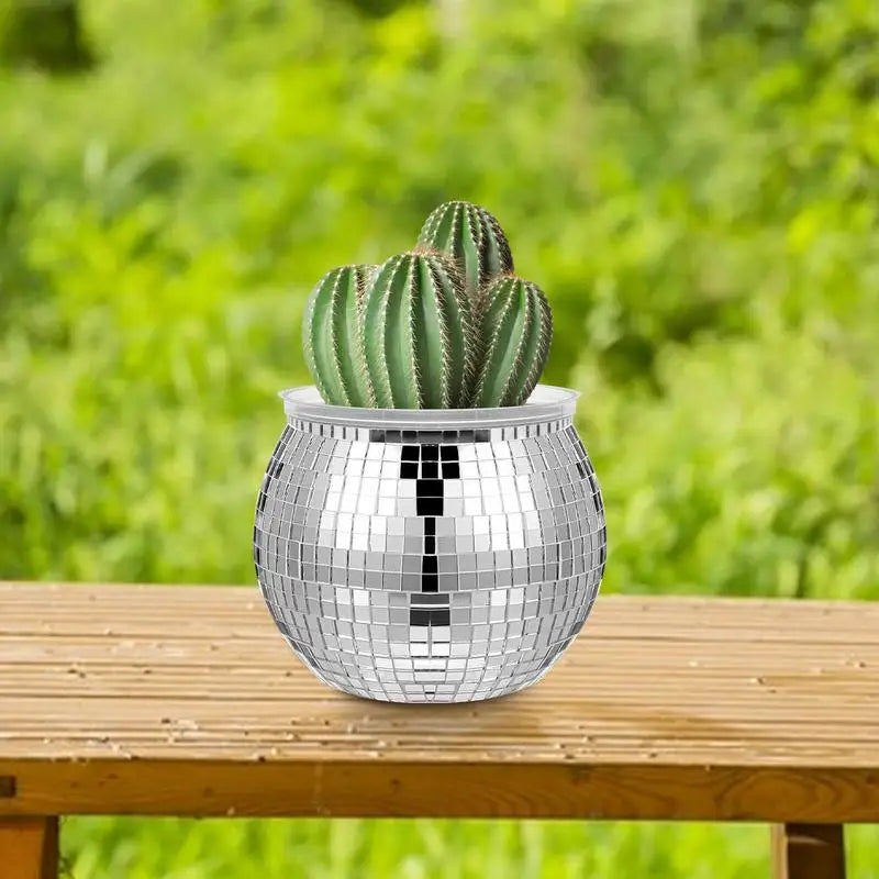 Disco Ball Flower Vase - handmade