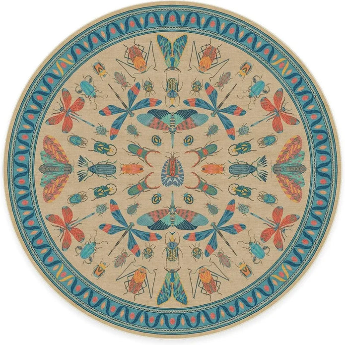 Jungle Print Round Rug - handmade