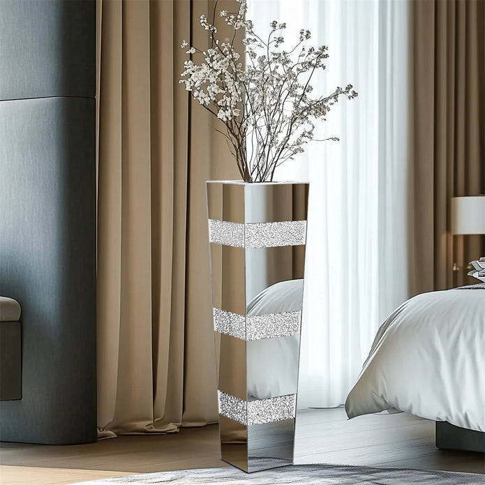 Modern Crystal Floor Flower Vase - handmade