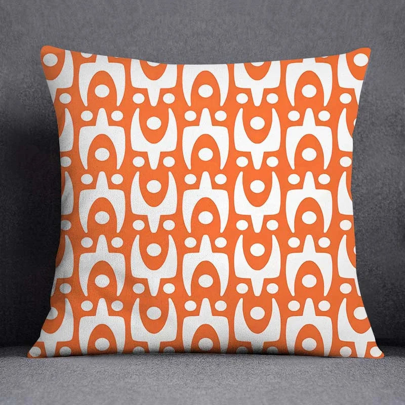 Orange Series Printed Cushion Cover - handmade