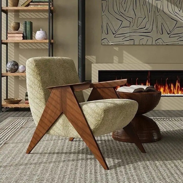 Vintage Solid Wood Armchair - handmade