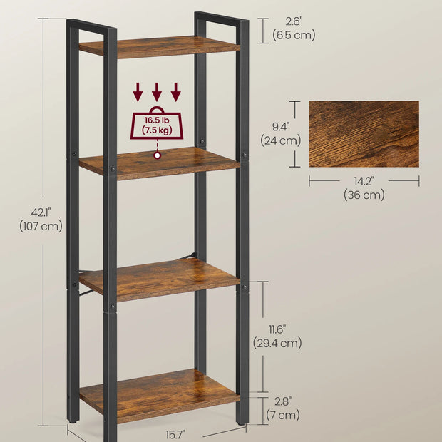 VASAGLE 4-Tier Bookshelf - handmade