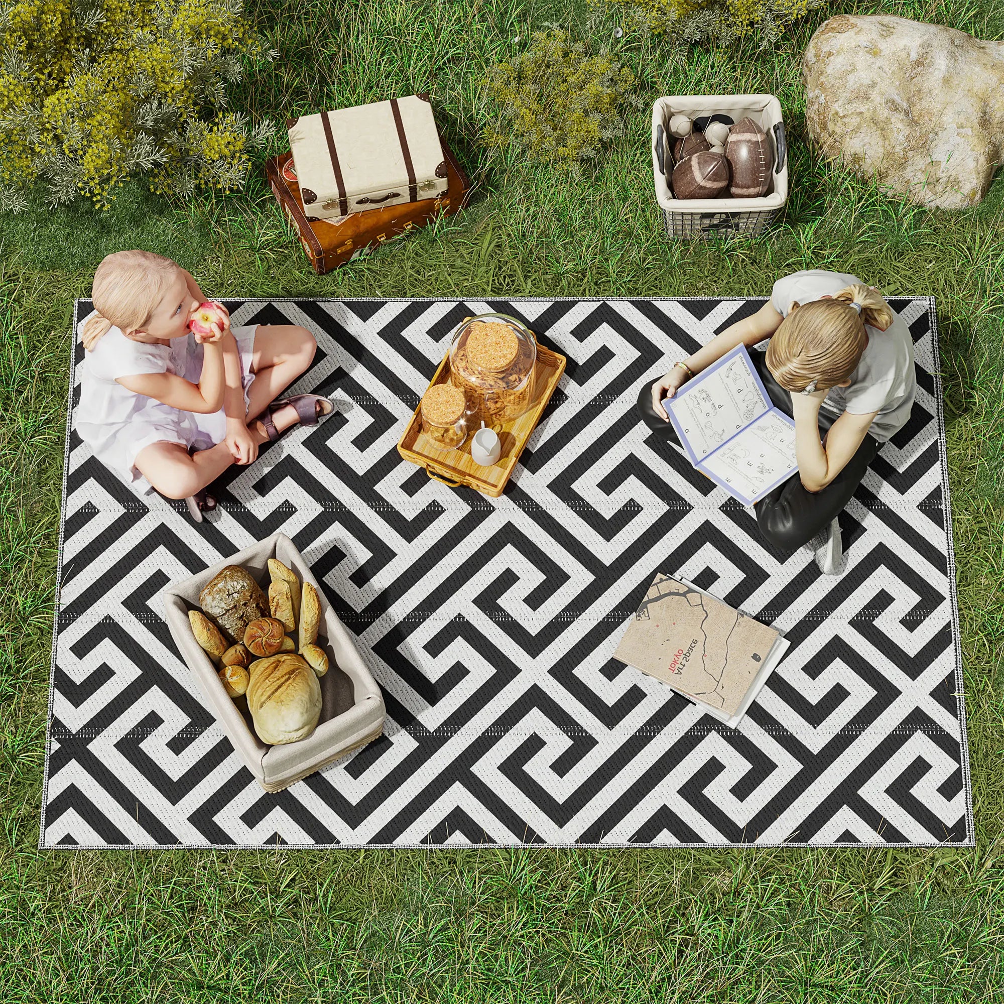 Reversible Outdoor Rug - handmade