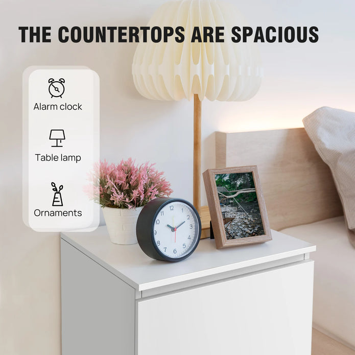 White Wooden Nightstand - handmade