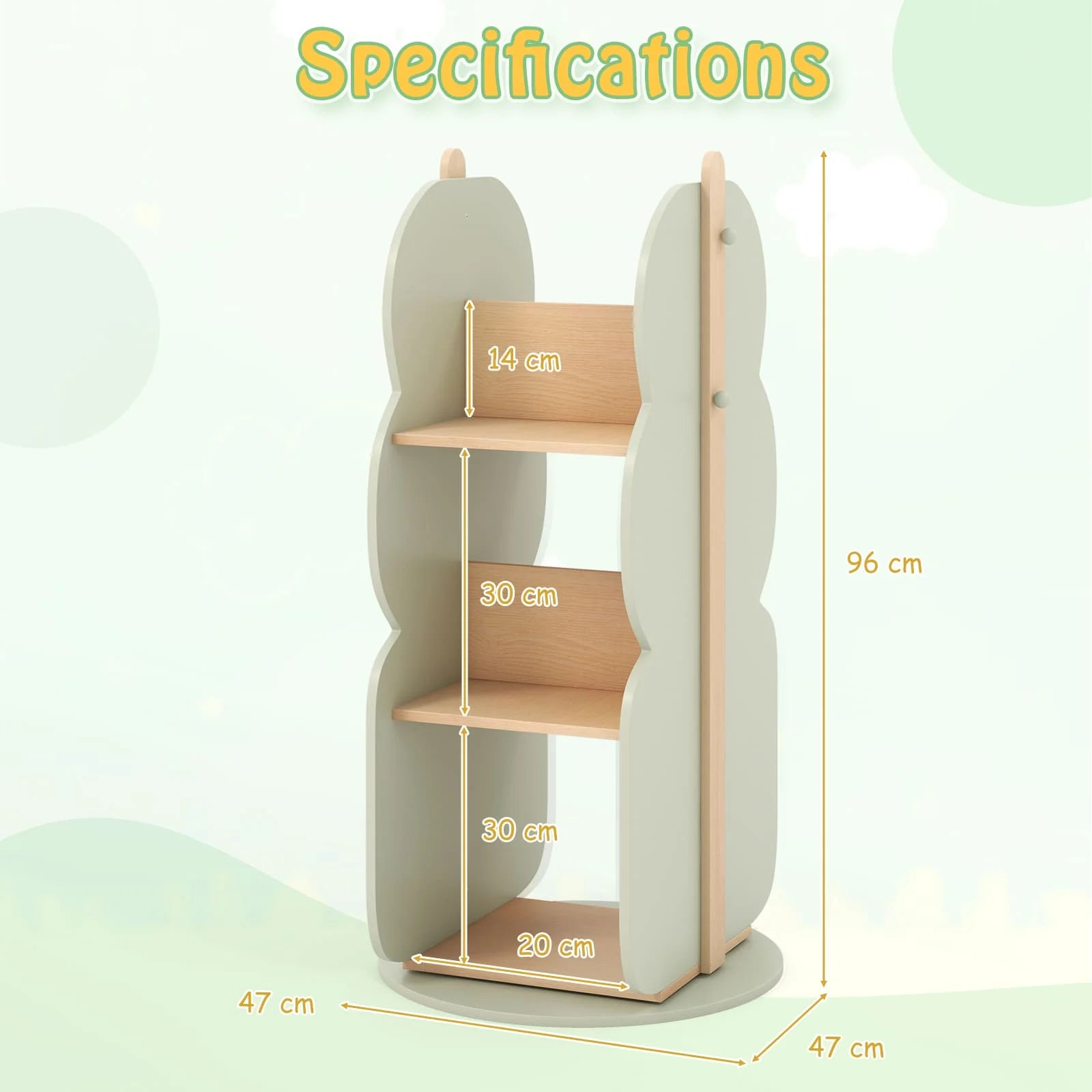 Kids Rotating Bookshelf - handmade