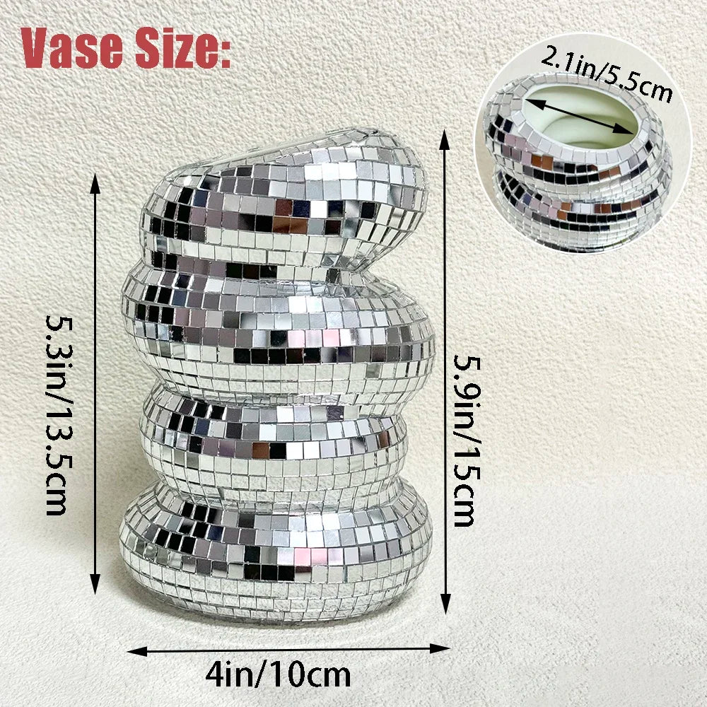 Spiral Disco Ball Vase - handmade