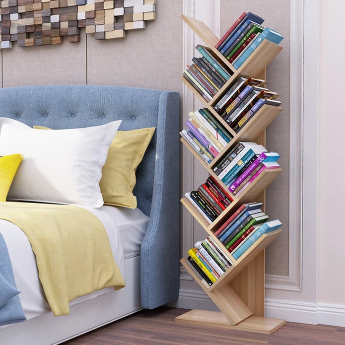 Rustic Standing Tree Bookshelf - handmade
