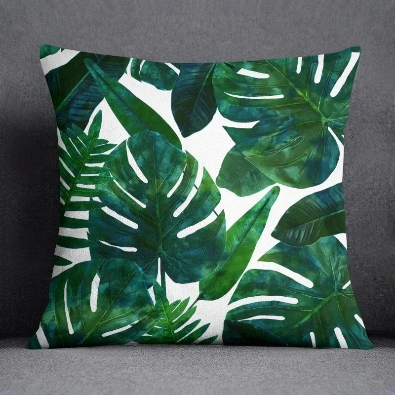 Leaf Pattern Cushion Cover - handmade