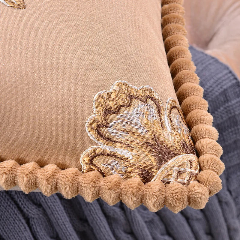 Luxury Embroidered Cushion Cover - handmade