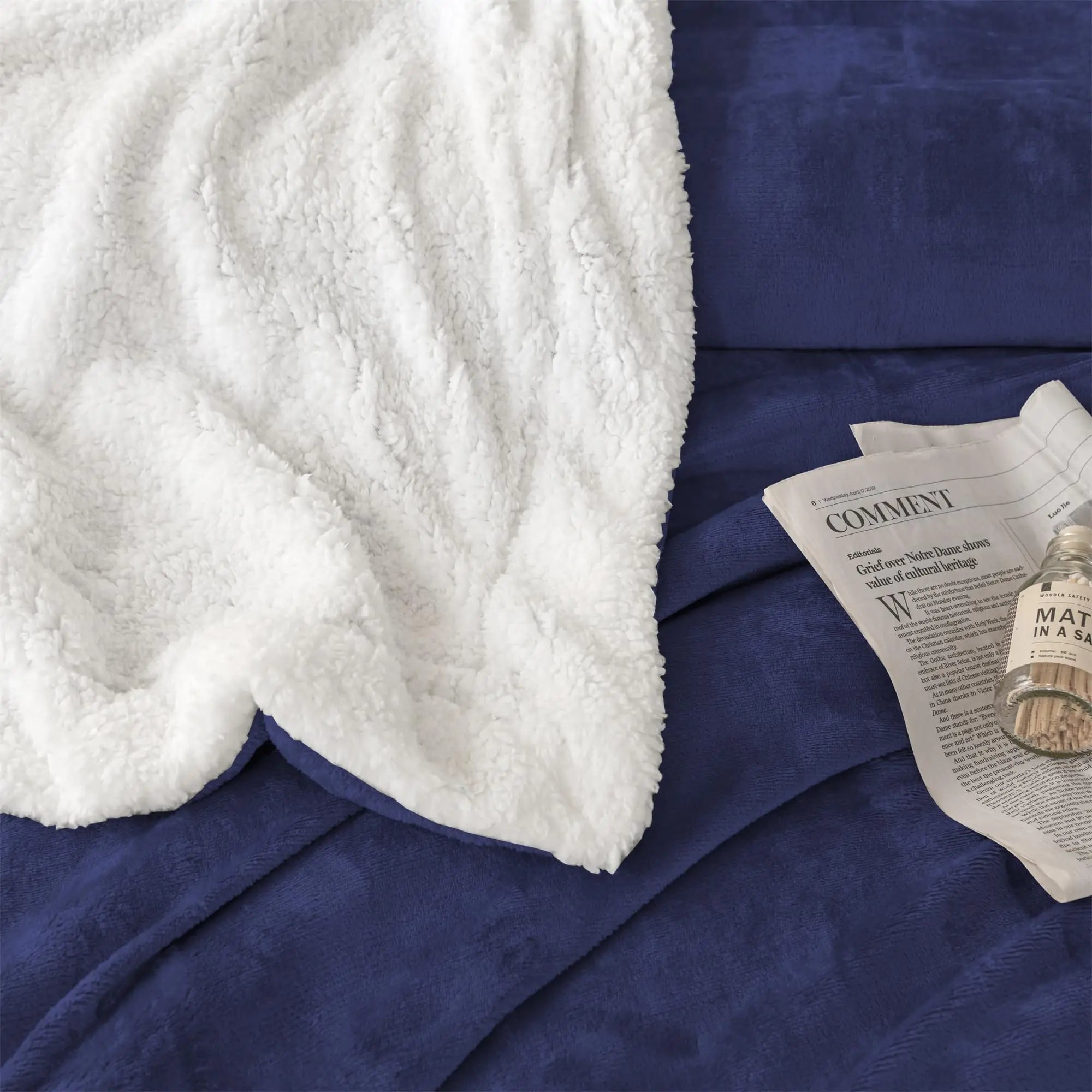 Fleece Sherpa Throw Blanket - handmade