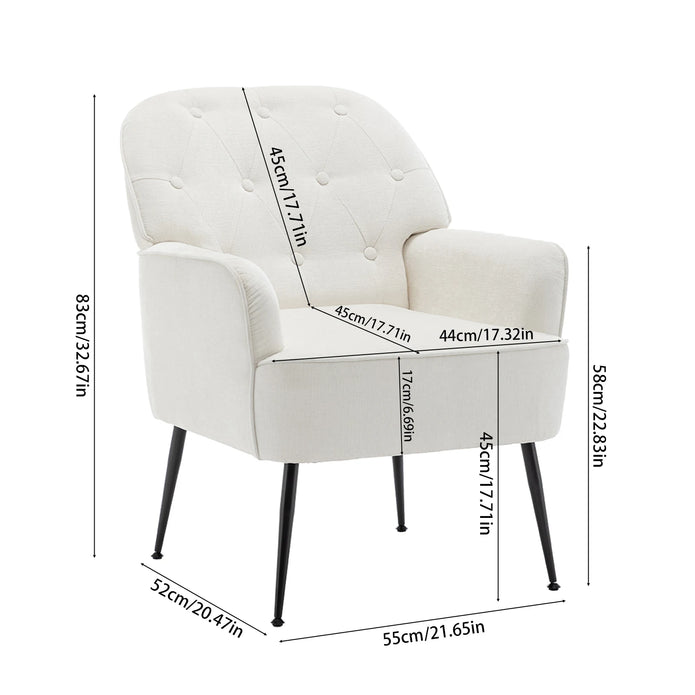 Modern classic upholstered lounge chair living room bedroom single sofa dressing chair - handmade