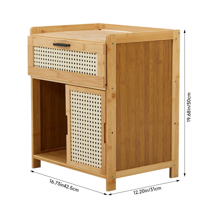 Wooden Bedroom Nightstand Cabinet - handmade