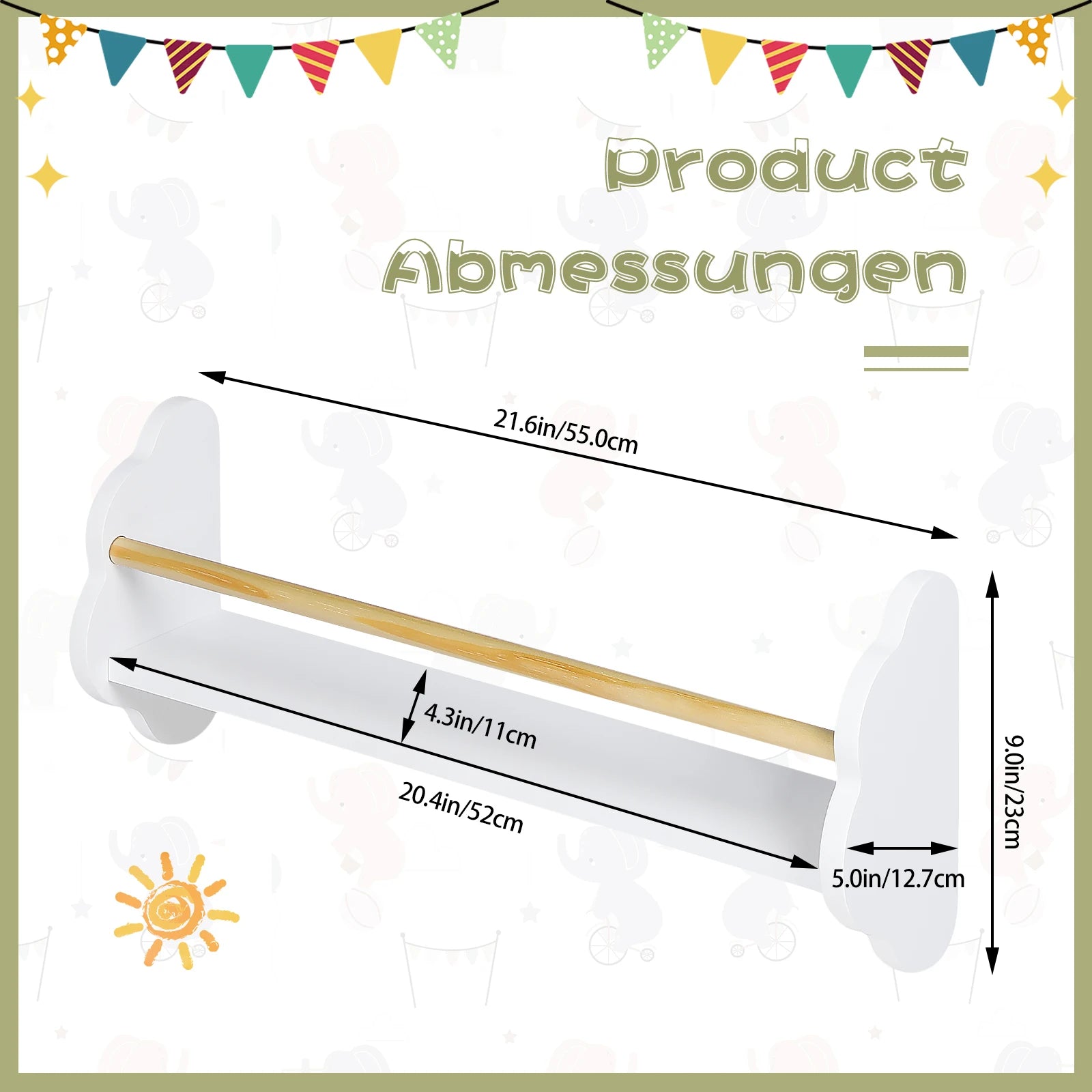 White Kids Wall Shelves - handmade