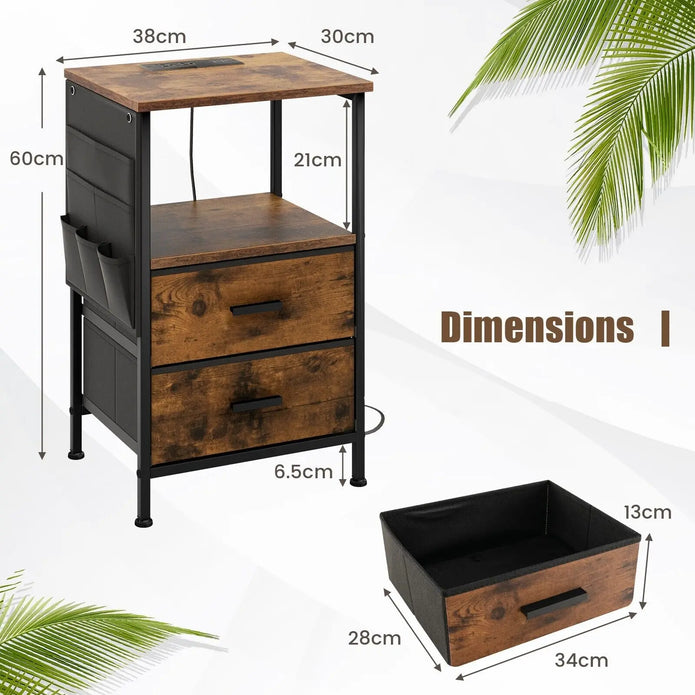 Charging Nightstand Table - handmade