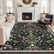 Floral Plaid Large Area Rug - handmade