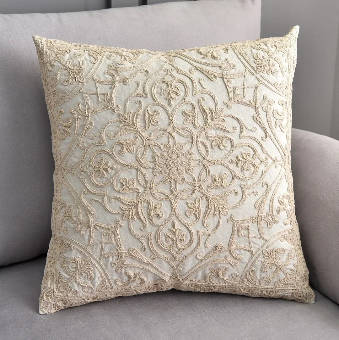 Embroidered Cushion Cover - handmade