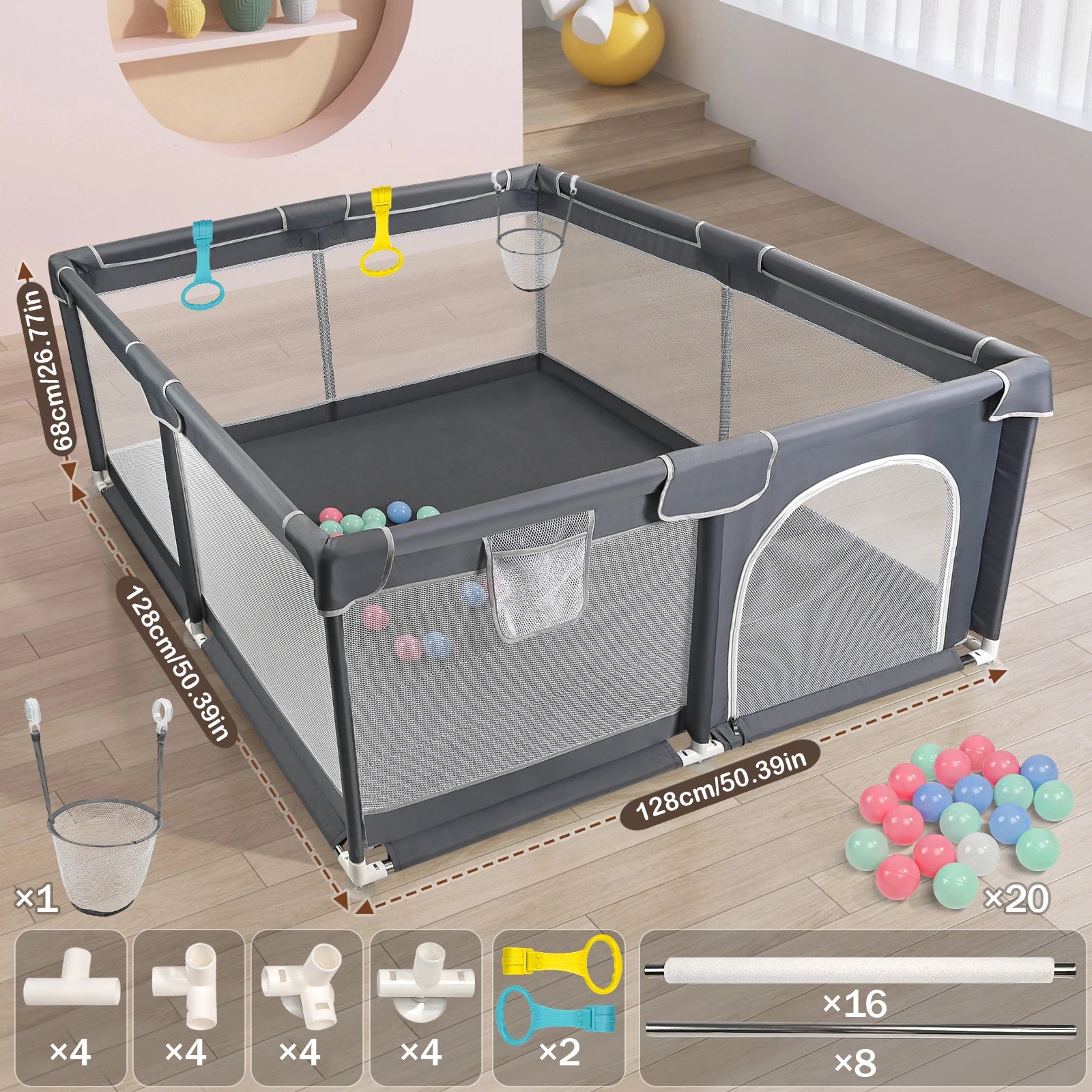 Safe Indoor & Outdoor Play Yard - handmade