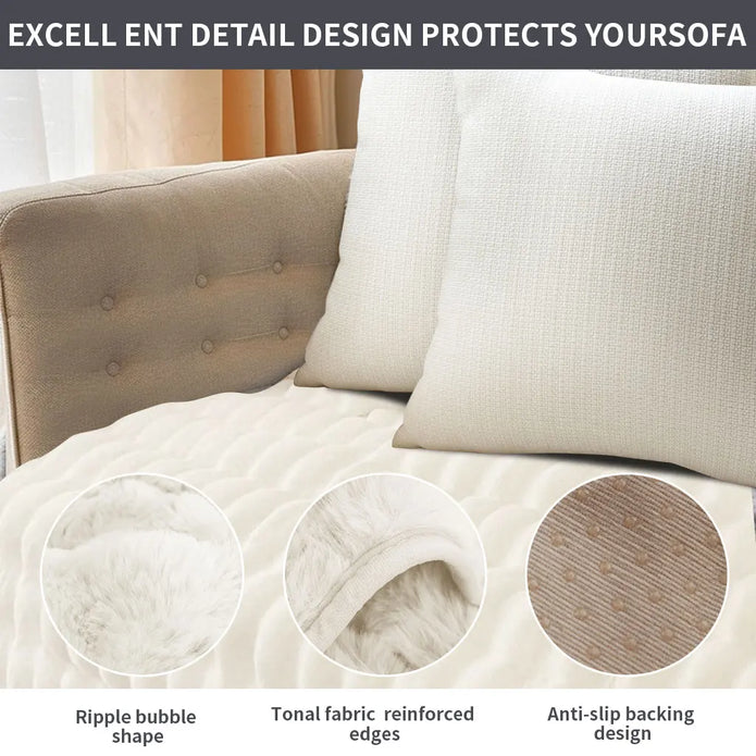 Plush Rabbit Fur Slipcover - handmade