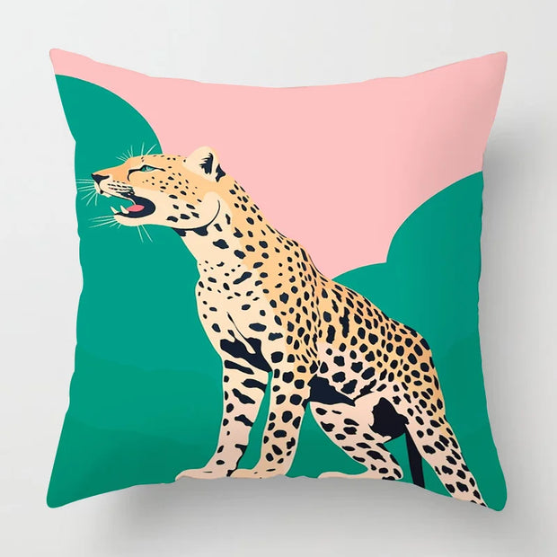 Geometric animal pattern pillow cover 18x 18 inch printed cushion cover machine washable home sofa decoration 45x45cm