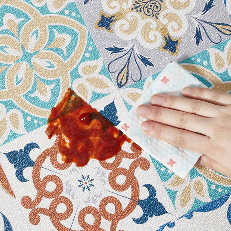 Oil-Proof Leather Kitchen Rug - handmade