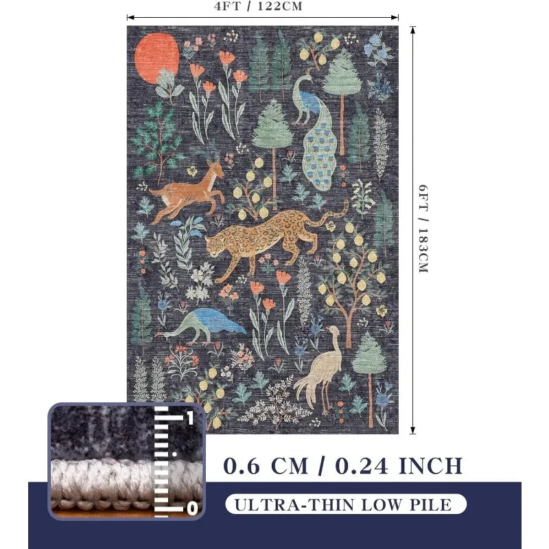 Jungle Animal Tiger Area Rug - handmade