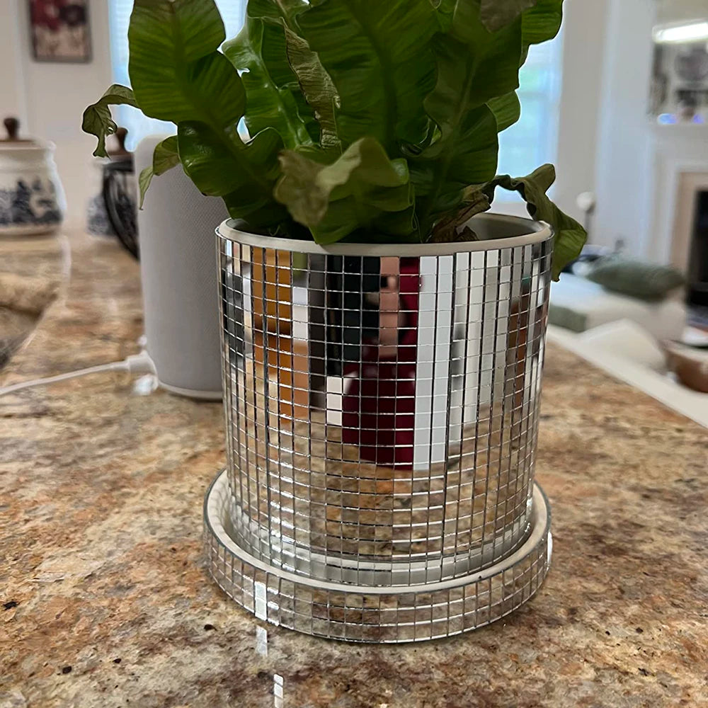 Disco Ball Planter - handmade
