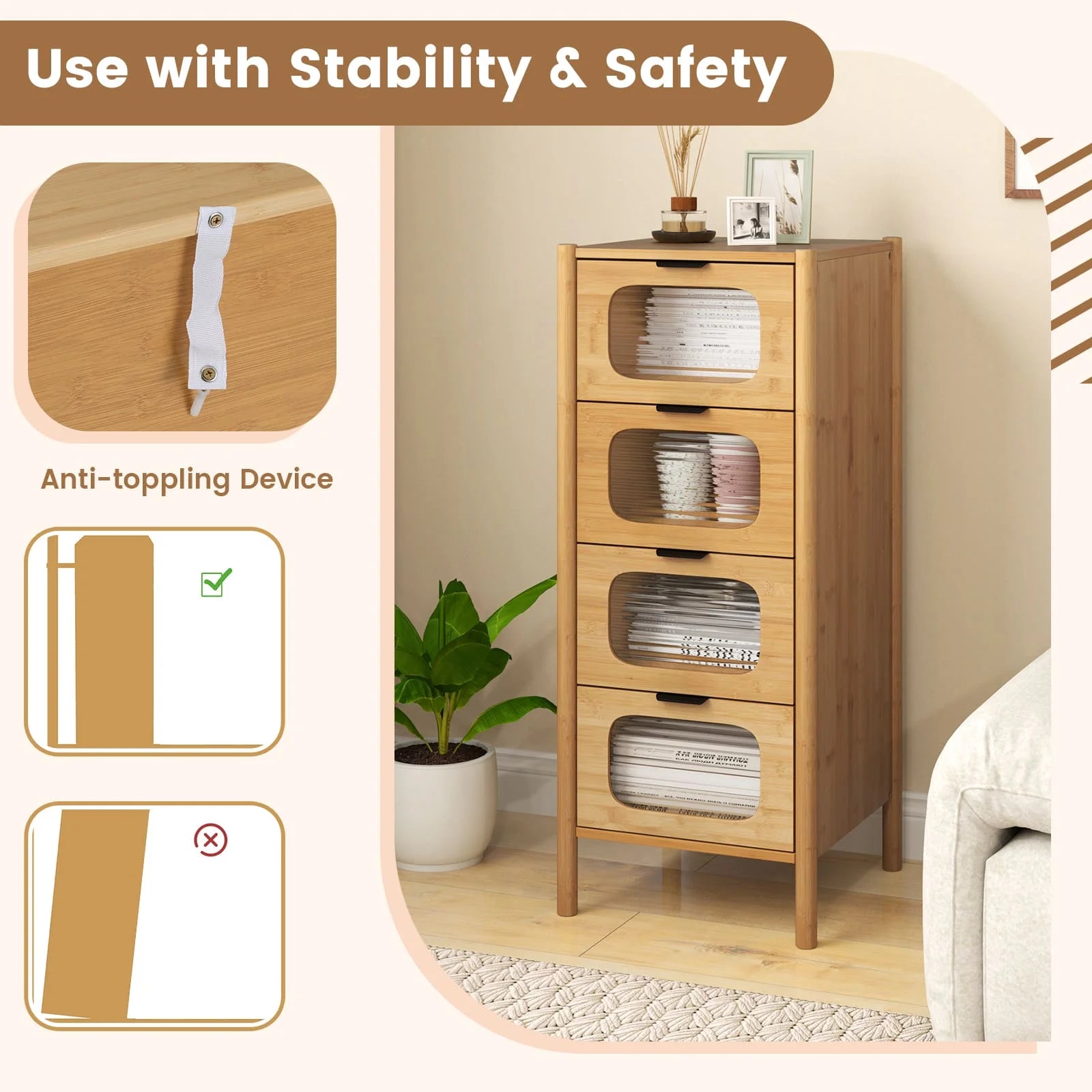 Bamboo Storage Cabinet - handmade