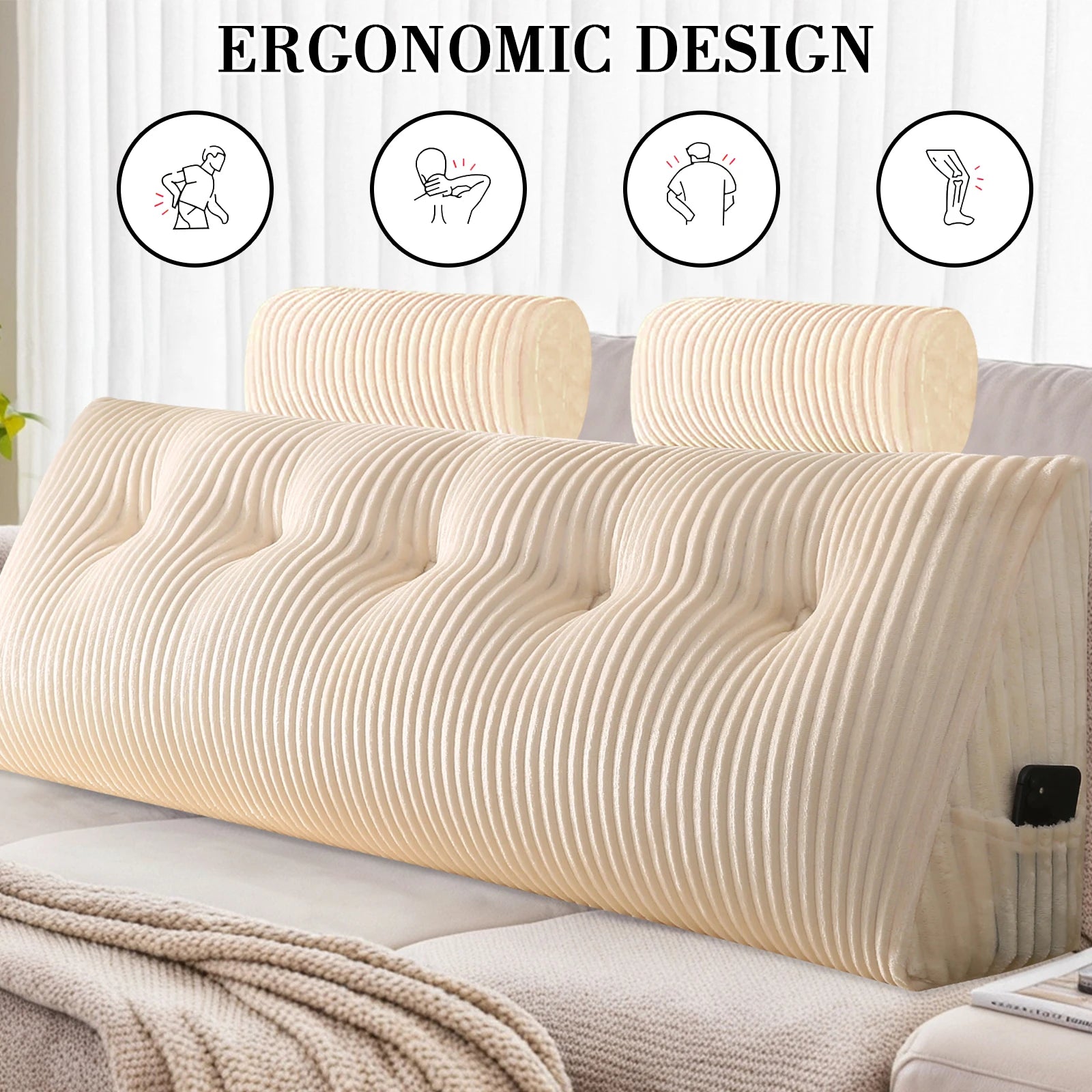 Neck Roll Cushion Set - handmade