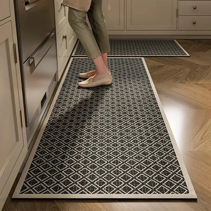 Oil-Proof Leather Kitchen Rug - handmade