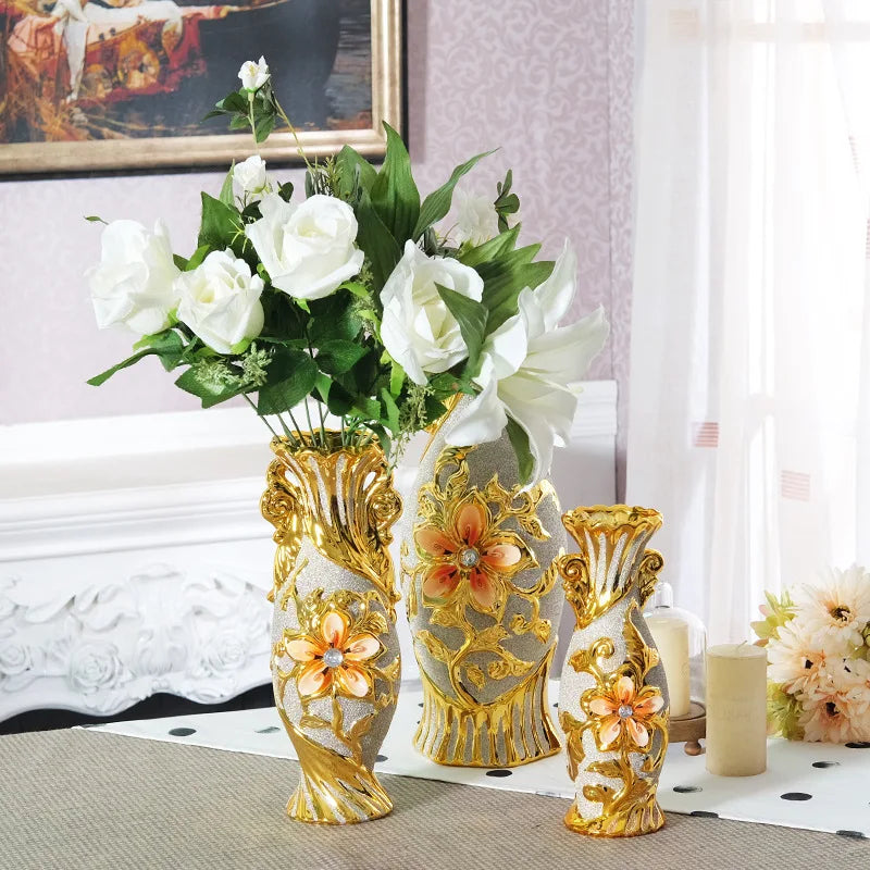 Gold-Plated Ceramic Vase - handmade