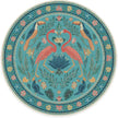 Jungle Print Round Rug - handmade