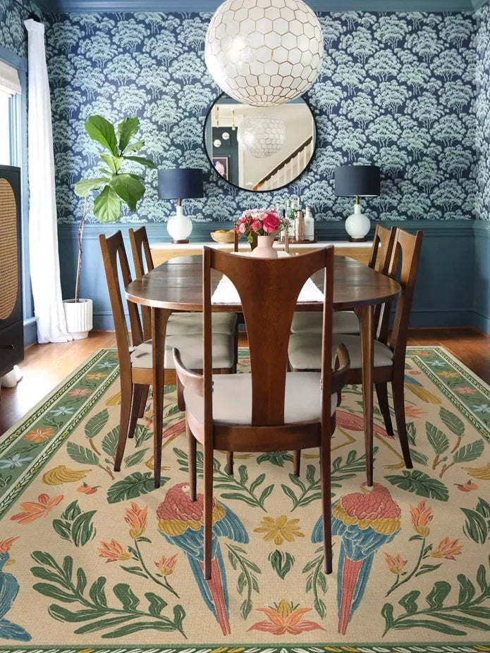 Bohemian Vintage Floral Rug - handmade