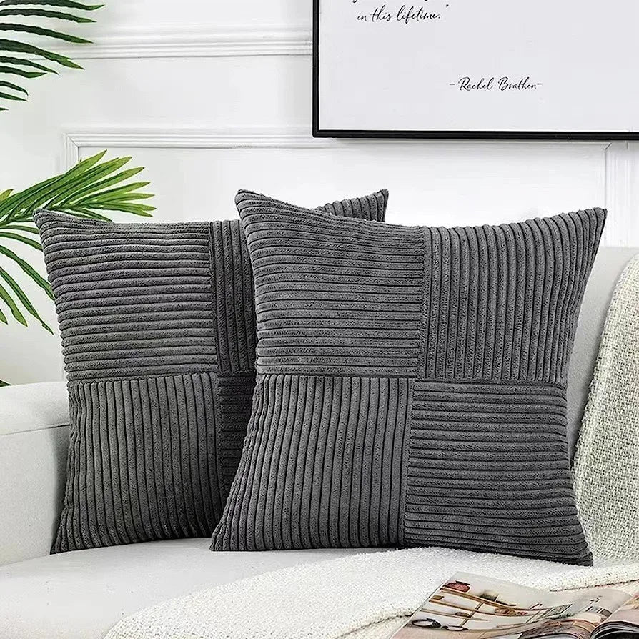 Striped Polyester Cushion Cover - handmade