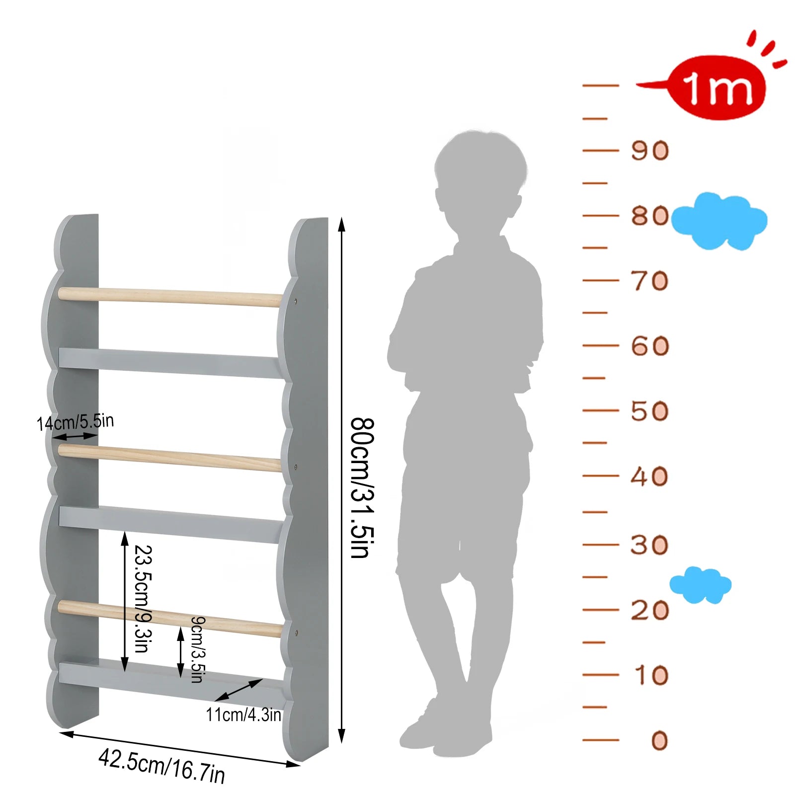 Children’s 4-Shelf Bookcase - handmade