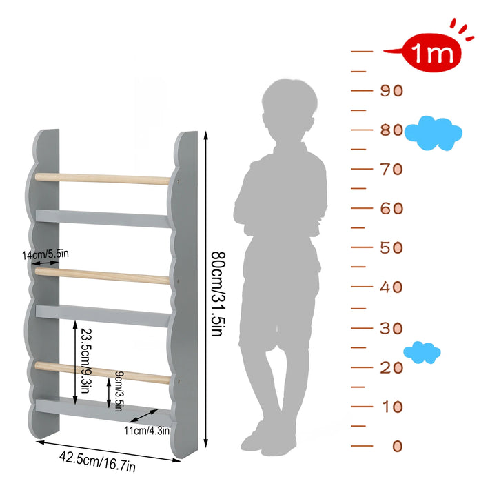 Children’s 4-Shelf Bookcase - handmade